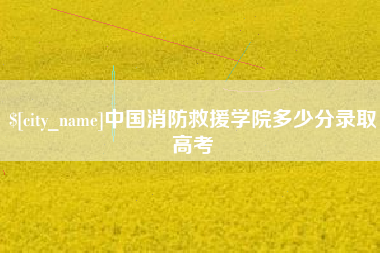 垦利中国消防救援学院多少分录取高考