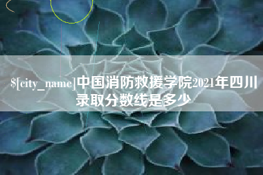 垦利中国消防救援学院2021年四川录取分数线是多少