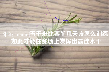 垦利五千米比赛前几天该怎么训练-如此才能在赛场上发挥出最佳水平