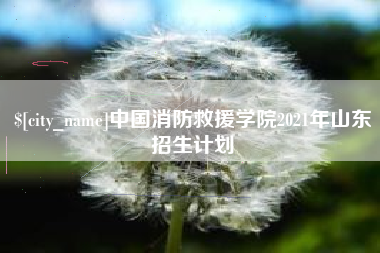 垦利中国消防救援学院2021年山东招生计划