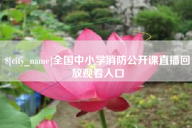 垦利全国中小学消防公开课直播回放观看入口