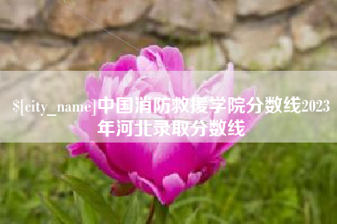 垦利中国消防救援学院分数线2023年河北录取分数线