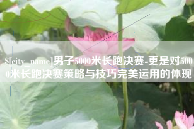 垦利男子5000米长跑决赛-更是对5000米长跑决赛策略与技巧完美运用的体现