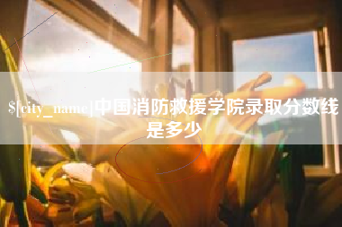 垦利中国消防救援学院录取分数线是多少