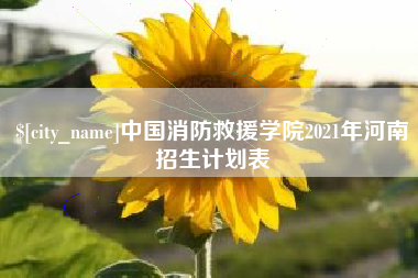 垦利中国消防救援学院2021年河南招生计划表