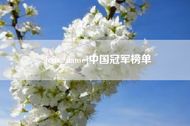 垦利中国冠军榜单
