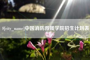 垦利中国消防救援学院招生计划表